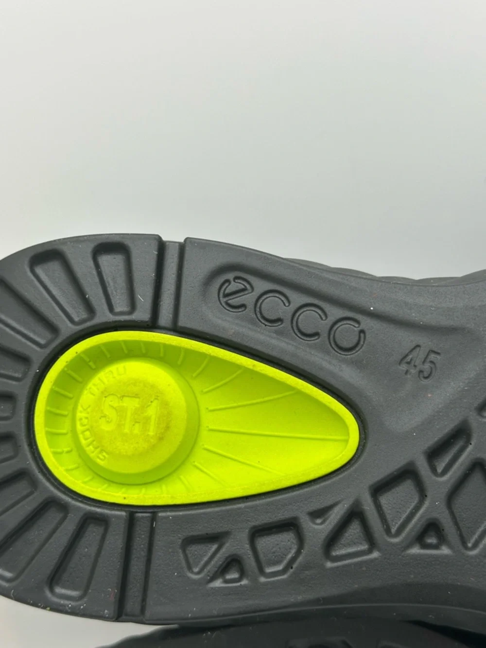 Ecco ST. 1 Men's Hybrid Lite Mesh Black Knit Derby Oxford Shoes Lime Insole